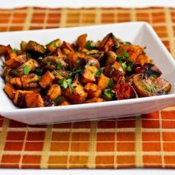 Roasted Sweet Potatoes and Mushrooms with Thyme