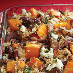 Roasted Sweet Potatoes, Caramelized Onions & Goat Cheese