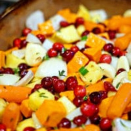 Roasted Sweet Potatoes, Cranberries and Pineapple with Serrano and Rosemary