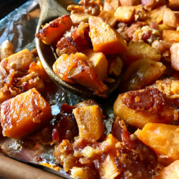 Roasted Sweet Potatoes with Bacon and Parmesan