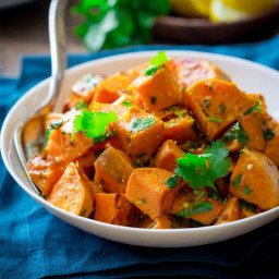 roasted sweet potatoes with citrus dressing {paleo and gluten-free}