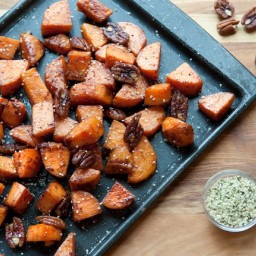 Roasted Sweet Potatoes with Pecans