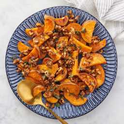 Roasted Sweet Potatoes with Walnuts, Sage & Brown Butter