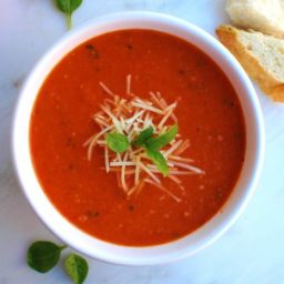 Roasted Tomato Basil Parmesan Soup