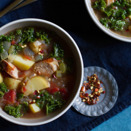 Roasted Tomato, Kale, and Sausage Soup