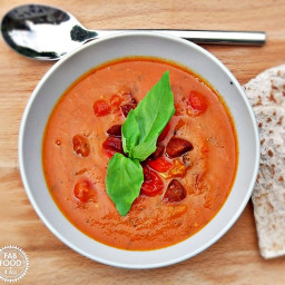 Roasted Tomato, Red Pepper and Chorizo Soup