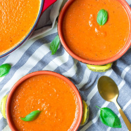 Roasted Tomato Soup with Basil