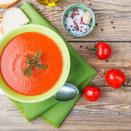 Roasted Tomato Soup with Thyme and Sour Cream