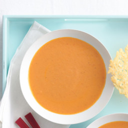 Roasted-Tomato Soup with Parmesan Wafers