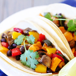 Roasted Vegetable and Black Bean Tacos