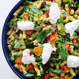 Roasted Vegetable Pasta with Basil and Ricotta