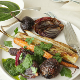 Roasted Vegetables with Salsa Verde