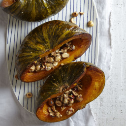 Roasted Winter Squash with Maple-Pepper Hazelnuts