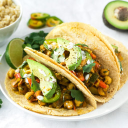 Roasted Zucchini and Chickpea Tacos {Vegan}