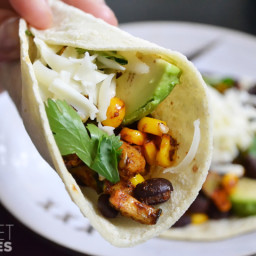 Roasted Corn  and  Zucchini Tacos