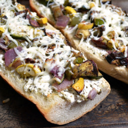 roasted vegetable french bread pizza