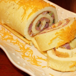 Rolled Ham and Cheddar Omelet