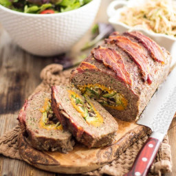 Rolled Meatloaf – Stuffed with Sweet Potatoes, Mushrooms and Brussels Sprou