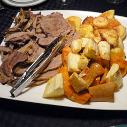 Slowcooker Rolled Roast Beef with Yorkshire Pudding