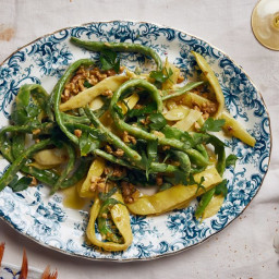 Romano Beans with Mustard Vinaigrette and Walnuts