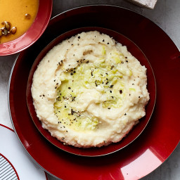 Root Veggie Puree Over Buttered Leeks Is an In-Season Holiday Side
