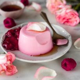 Rose Panna Cotta with Raspberry Compote
