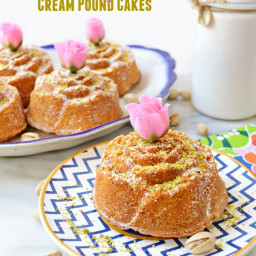 Rose Water Pistachio Cream Pound Cakes