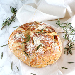 Rosemary and Green Olives No-Knead Bread