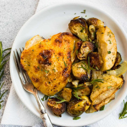 Rosemary Chicken Thighs with Apples and Brussels Sprouts