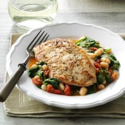 Rosemary Chicken with Spinach and Beans Recipe