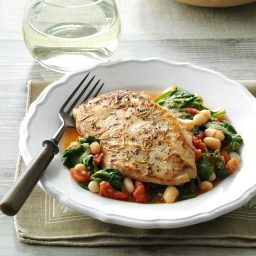 Rosemary Chicken with Spinach & Beans