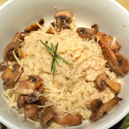 Rosemary Mushroom Rice: Cheater's Risotto