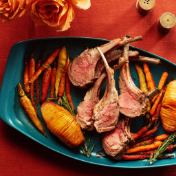 Rosemary Rack of Lamb With Roasted Potatoes and Carrots for Two