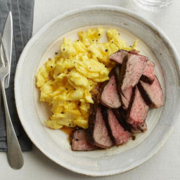 Rosemary Steaks with Cheesy Eggs