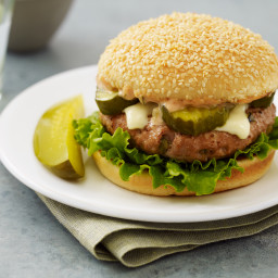 Russian Turkey Burger with Sweetpickle Sauce