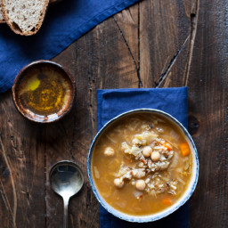 Rustic Cabbage, Chickpea and Wild Rice Soup