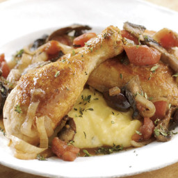 Rustic Chicken with Mushrooms and Gruyère Polenta