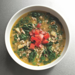 Rustic Parsley and Orzo Soup with Walnuts