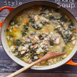RUSTIC TUSCAN-STYLE SAUSAGE, WHITE BEAN, AND KALE SOUP