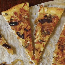Rustic Onion Tart with Olives, Capers, and Anchovies