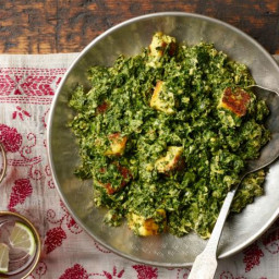 Saag Paneer: Spinach with Indian Cheese