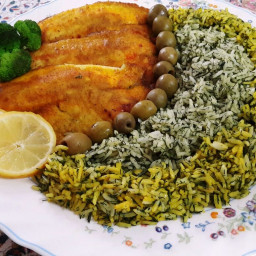 Sabzi Polow Mahi (Herb Rice with Fish)