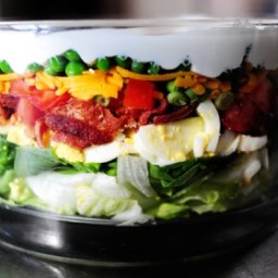 Salad - 24 hour Loaded veggie, cheese and bacon layered