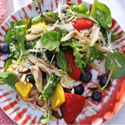 Salad with Chicken, Basil, and Berries