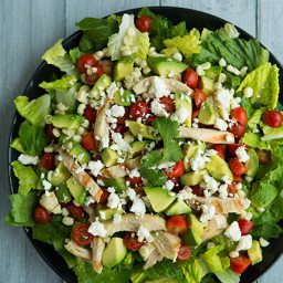 Salad with Grilled Chicken, Avocado & Tomato with Honey-Lime, Cilantro Vina