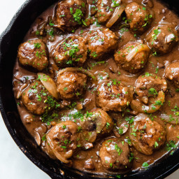 Salisbury Steak Meatballs in Mushroom Gravy Recipe