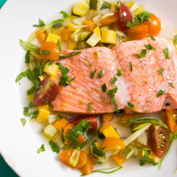 Salmon à la Nage With Summer Vegetables Recipe