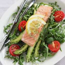 Salmon and Asparagus Salad with Pesto Vinaigrette