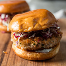 Salmon Burgers With Remoulade and Fennel Slaw Recipe