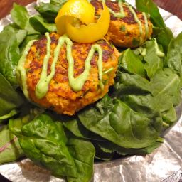 Salmon Croquettes with Avocado Lime Dressing